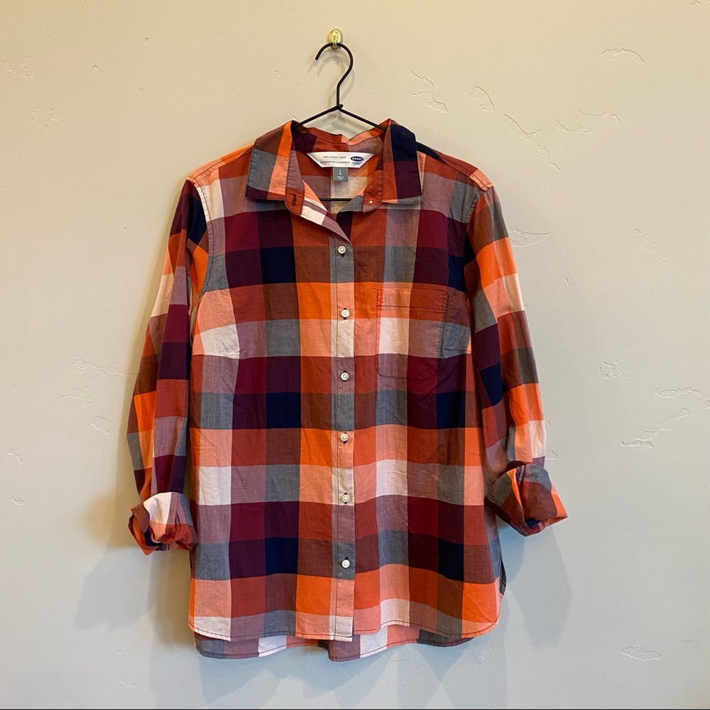 OLD NAVY Classic Fall Colors Large Print Buffalo Plaid Flannel
